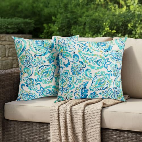BUPPLEE Outdoor Throw Pillows Waterproof 16×16 Inch with Insert, Decorative