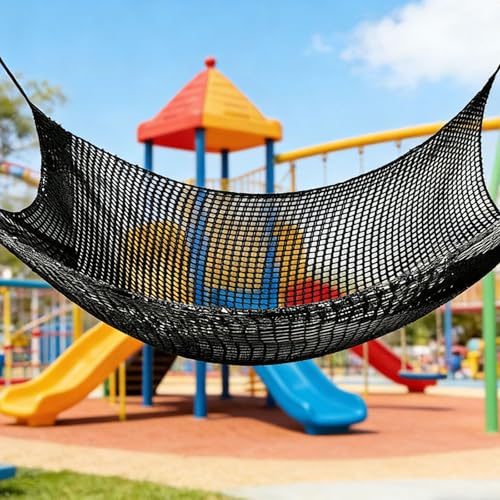 Filet d'escalade double couche en polyester noir 1x4m pour cabane