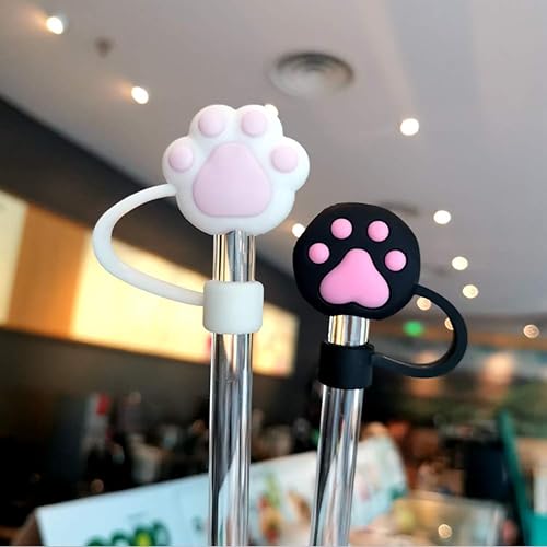 Miniatura 8 de 10 fundas para pajilla, reutilizables, de silicona, para popotes, tapas para sorbetes de 0.315 a 0.394 pulgadas (no incluye pajita), estilo 2