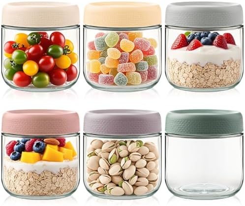 6Pack Tarros de Avena Nocturna 350ml Overnight Oats Jar Reutiliza...
