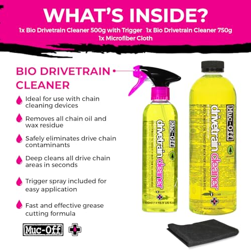 Image of Muc-Off Bio Drivetrain Cleaner | Effective Biodegradable Bicycle Chain Cleaner and Degreaser Spray | Suitable for All Types of Bike