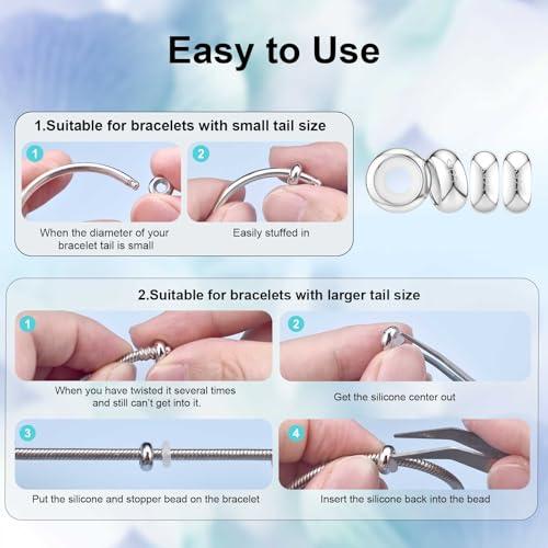 6 STÜCKE Sterling Silber Gummi Spacer Charms Stopper für Pandora Armbänder