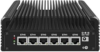 2.5GbE Firewall Appliance, Intel Core i7 1265U, 10 Core up to 4.80GHz, 6 Intel I226 Ethernet, 8GB DDR4, 128GB SSD, Mini PC Router, TPM2.0/AES-Ni, Support pfSense/OPNsense