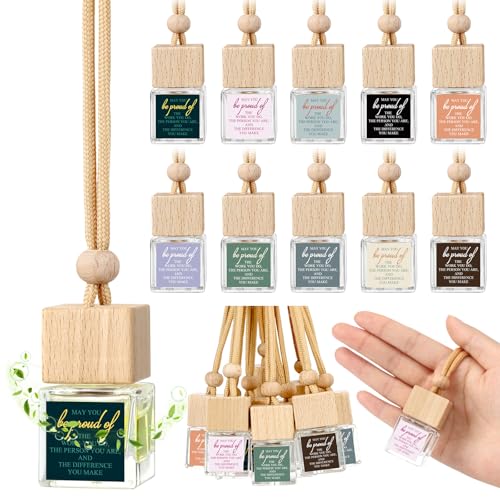 Image of Funnymoom 20 Pcs Appreciation Gift for Coworker Empty Hanging Car Air Freshener Diffuser Bulk May You Be Proud of the Work Thank You Glass Bottles Gifts for Staff Team Intern Teacher