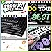 Honoson 24 Pcs Bulk Inspirational Privacy Folders for Students Cardboard Test Privacy Boards Motivational Words Desk Dividers Shield for Classroom School Study Supplies, 6 Styles(Blackboard)
