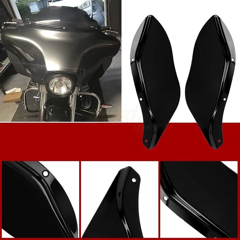 PBYMT Déflecteurs D'air Latéraux Pour Aile Latérale De Carénage, Bouclier Latéral De Carénage, Déflecteurs D'air Réglables Fumés, Compatibles Avec Harley Davidson Electra Glide Street Glide Trike