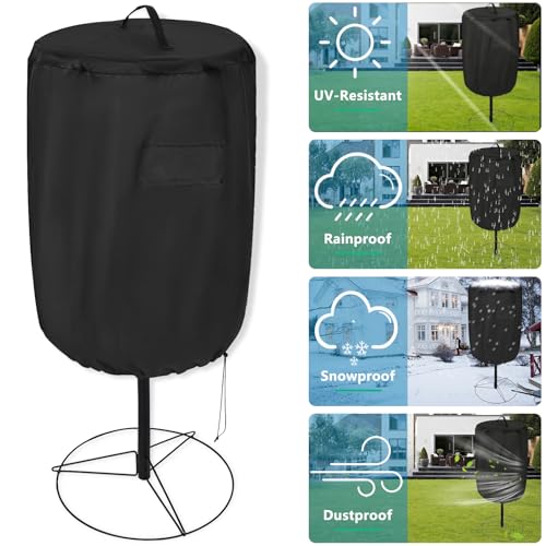 Image of Disc Golf Basket Cover, Double Stitched Seam, Tear and UV resistant-420D Heavy Duty Fabric, Water-resistant, Sun Protection, Flying Disc Golf Basket Accessories, 27.6 inch D x 35.43'' H，Black