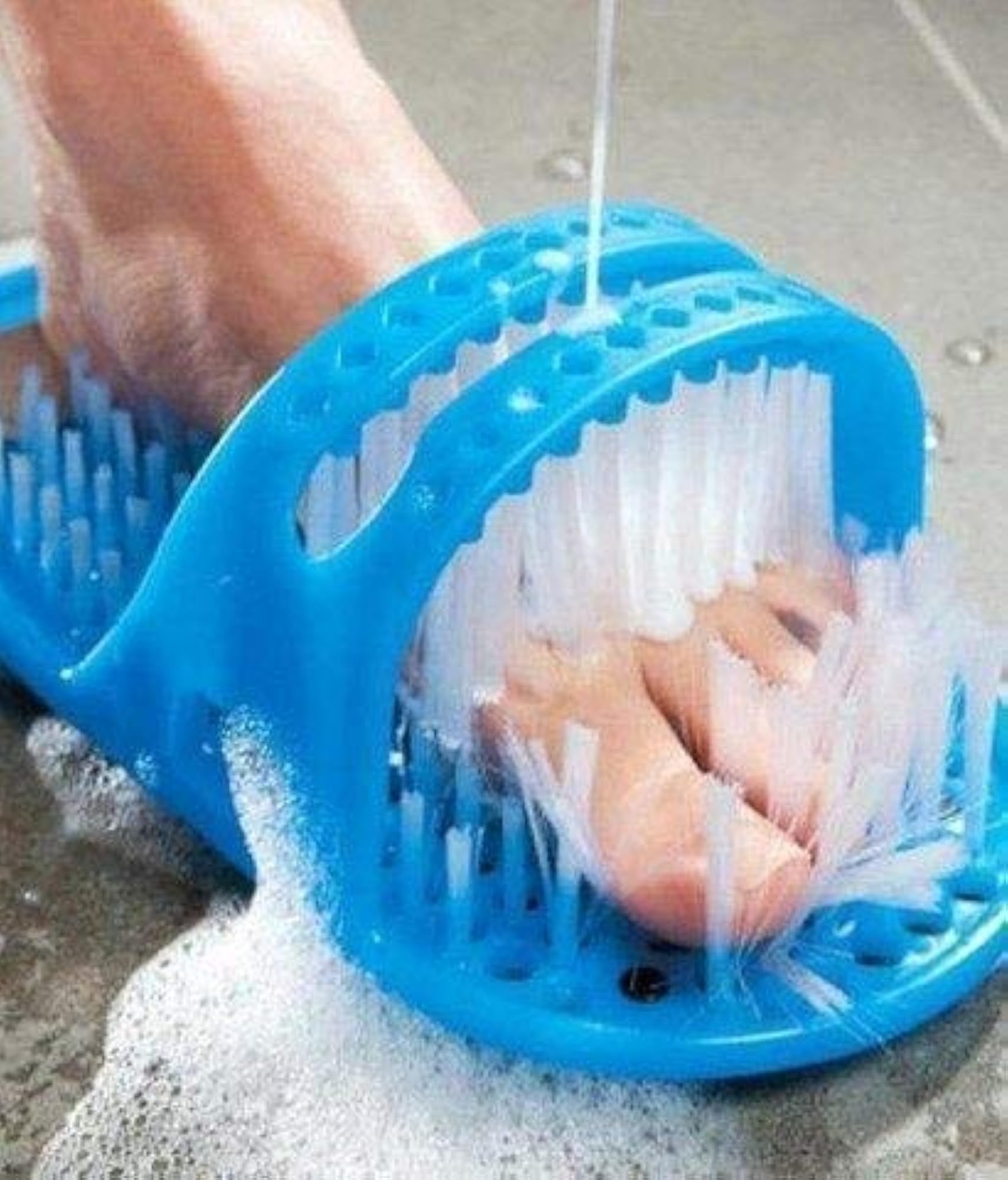 Waterproof Easy Foot Cleaner Shower Slipper, Blue