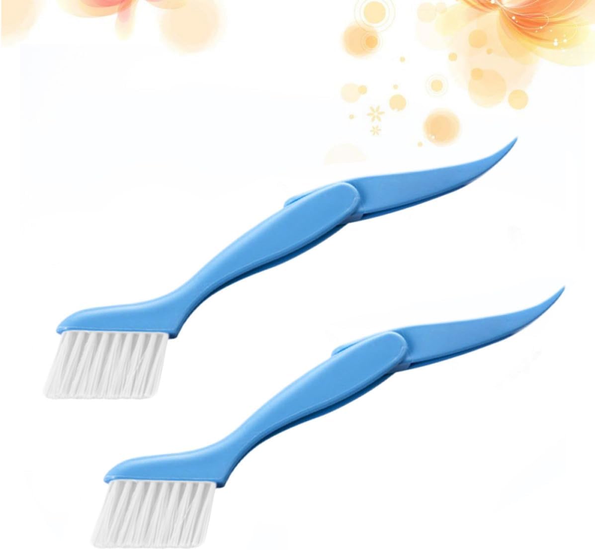 2 Pcs 1 Groove Cleaning Brush for Keyboard and Drawer, Blue