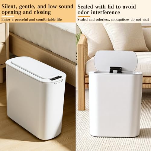 Caneca de basura blanca con sensor 2 unidades 5 y 2.6 gal miniatura 5
