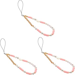 OSALADI 3 Peças De Tiras Para Celular Cordão De Pérola Cordão Para Celular Cordão Branco Cordão Para Celular Cordão Rosa Cordão Branco Saia Fofa Charme De Telefone Pulseira De Telefone