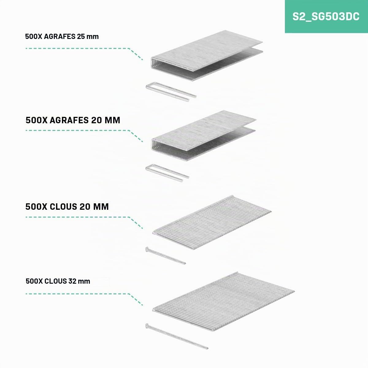 VONROC Agrafeuse Cloueuse Sans Fil 20V - 2 Batteries, 1000 Pièces d'Agrafes 20mm et 25mm, Chargeur Inclus - Taux Percussion 30 Clous/Agrafes par Minute - LED intégrée, Percussion Réglable