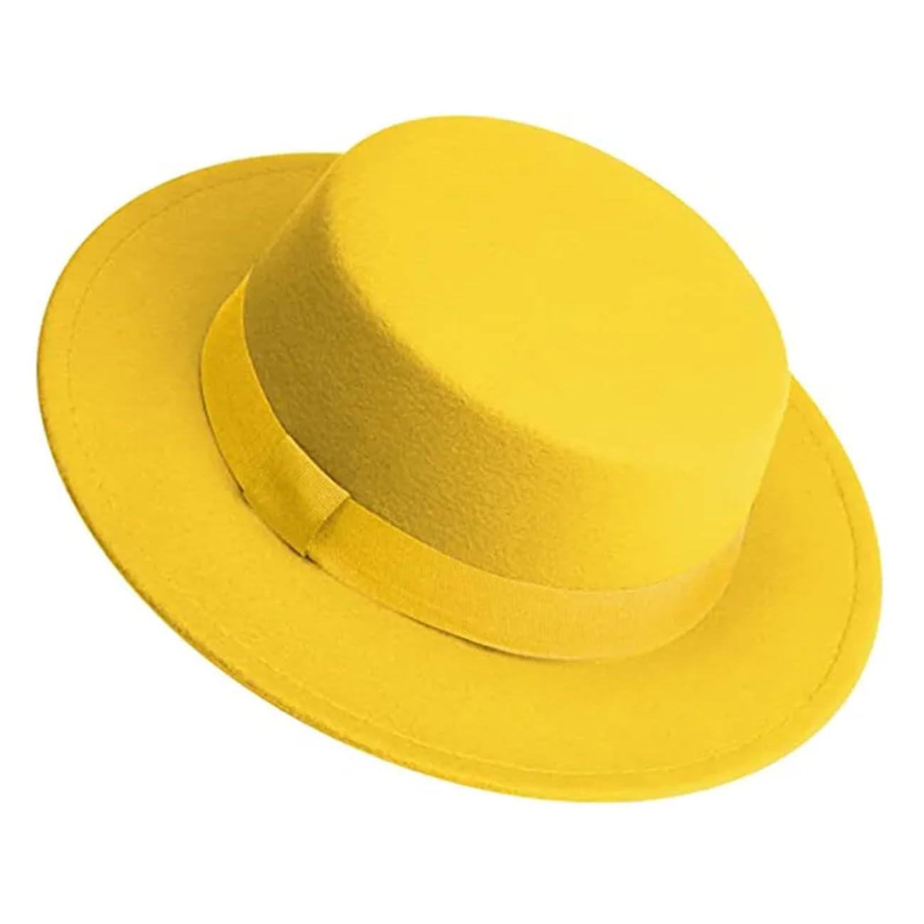 Cappello Fedora da uomo e da donna, cappello piatto in feltro, a tesa larga, in lana, stile jazz, panama
