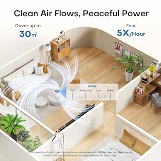 Purificateurs d'air pour chambre à coucher et maison, filtre HEPA H13 véritable avec éponge parfumée jusqu'à 35,9 m², pour 99,97 % de fumée, poussière, odeurs, pollen, squames d'animaux, bureau de