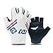 SGCIKER 2022 Pro Team FDJ White Gants de vélo, Gants de vélo de Sport d'été Demi-Doigts pour Hommes avec Absorption des Chocs Gel (XL)