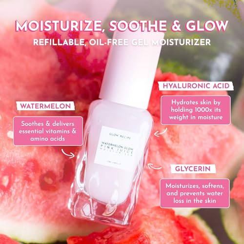 Glow Recipe Pink Juice Water Gel Face Moisturizer for Women, Men & Teens, Travel Size - Hydrating Hyaluronic Acid, Radiance Boosting, Oil-Free, Long-Lasting Korean Skin Care for Oily Skin (25ml) - Image 4