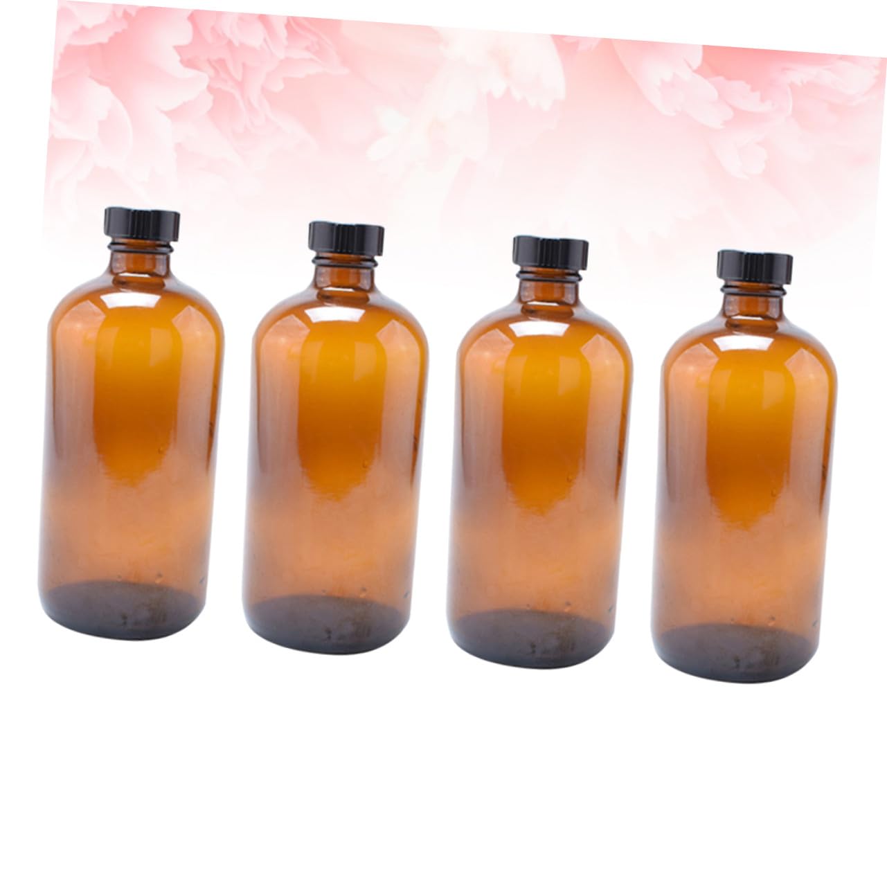 VALICLUD 4 Stück Braunglasflaschen 230ml Runde Glasflaschen mit Bakelitdeckel Wiederbefüllbare Glasbehälter für Reise und Medizin Cabinet