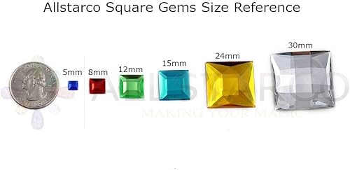 Miniatura 5 de KraftGenius Allstarco 6mm Red LQ17 Star Self Adhesive Acrylic Rhinestones Plastic Face Gems Stick On Body Jewels for DIY Cards and Invitations