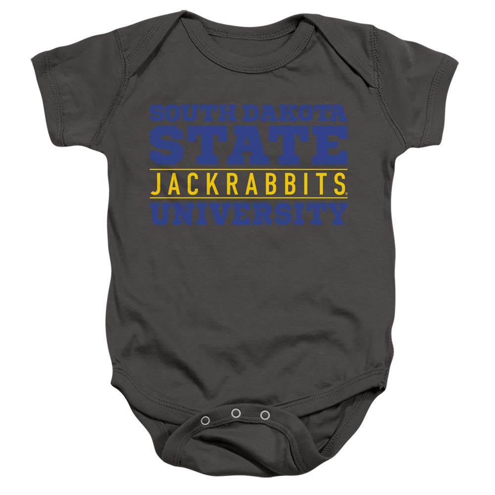 South Dakota State University Official Between The Lines Unisex Infant Snap Suit for Baby, Charcoal, Large (18 months)
