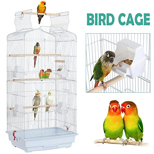 Yaheetech vogelbauer Vogelkäfig Vogelvoliere 46 x 36 x 92cm für wellensittich Finken, Kanarienvögel, Oben zu öffnen