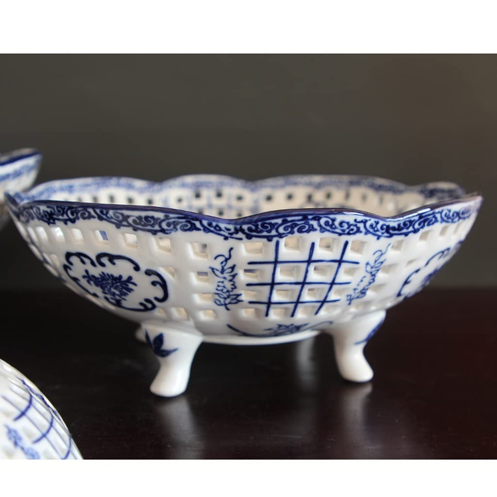 Retro ceramiczne chińskie kosze na owoce cukierki domowy talerz na owoce kreatywny salon dekoracja stolika kawowego prosta miska na owoce kosz na owoce i warzywa (L)
