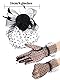 SATINIOR 50er Jahre Fascinators für Damen, Beerdigungsschleier, Hut und Handschuhe, Pillbox, Cocktailhut, Schwarz, Medium