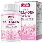 Multi Collagen Peptides with Biotin & Vitamin C – 240 Capsules – 5 Type Collagen Complex (I, II, III, V, X) with Hyaluronic Acid – for Radiant Skin, Hair Growth, Nails & Joint Support – UK Stock