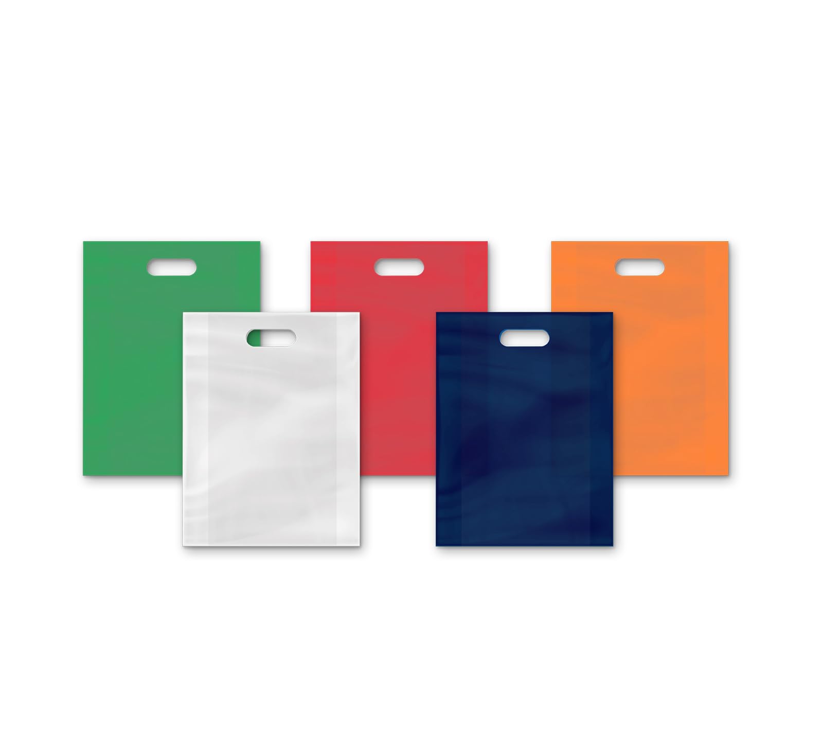 Imballaggi Point - Shoppers colorate in PE-HD con soffietto - 25 x 40 cm - Bianco - Soffietto 10 cm – Borse Resistenti per Spesa, Fiere, Negozi, Eventi – Riutilizzabili e Impermeabili - Set da 750