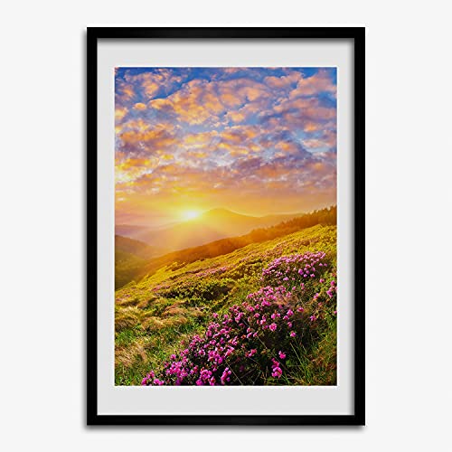 Cadre MDF 50x70 cm Tulup pour photo et affiche décorative motif coucher de soleil