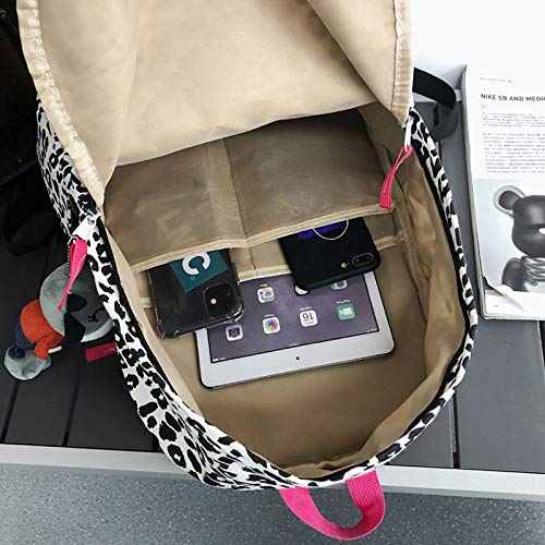 Van Caro Leopard Print Backpack Large College Backpack Casual Bookbag Laptop Backpack Computer Bag Travel Daypack for Women Men,Zebra-Stripe(No Pendant)4