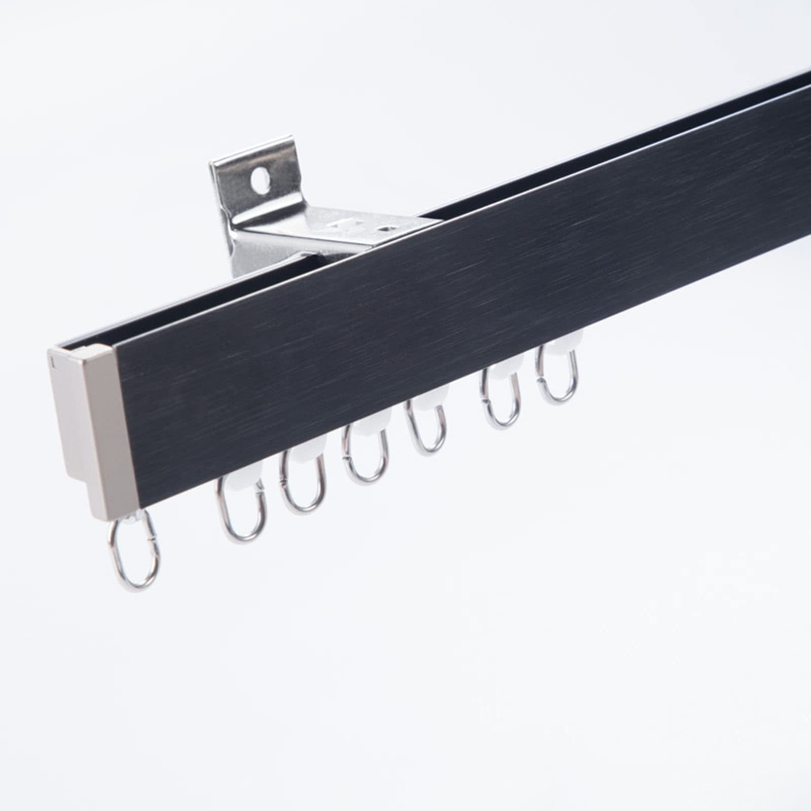 Vorhangschiene Länge 100-300 cm, Aluminium Gardinenstange für Decke oder Wand, für ihre Gardinen, Trennwand und Balkon (Color : Wall Mounted, Size : 1M(3.3FT))