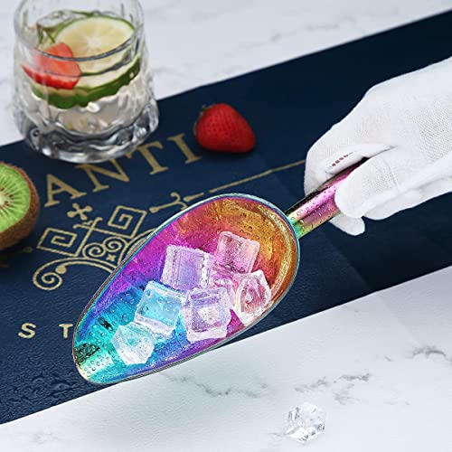 Berglander Edelstahl Regenbogen Eisschaufel 6 OZ, Titan Bunte Beschichtung Metall Eisschaufel Für Eisbereiter Mehrzweck Für Süßigkeiten Hochzeit Küche Haustier Tier Hundefutter Schaufel Strandschaufel
