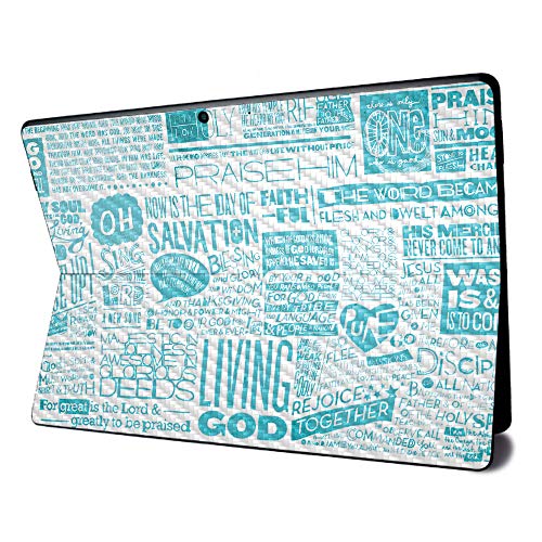 Image of MightySkins Carbon Fiber Skin for Microsoft Surface Pro X - Faith | Textured Carbon Fiber Finish | Easy to Apply, Remove, and Change Styles | Made in The USA