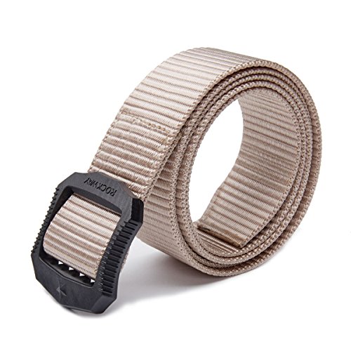 ROCKWAY Men's Nylon Belt with Durable Plastic Buckle Metal Free Lightweight, 38mm Wide