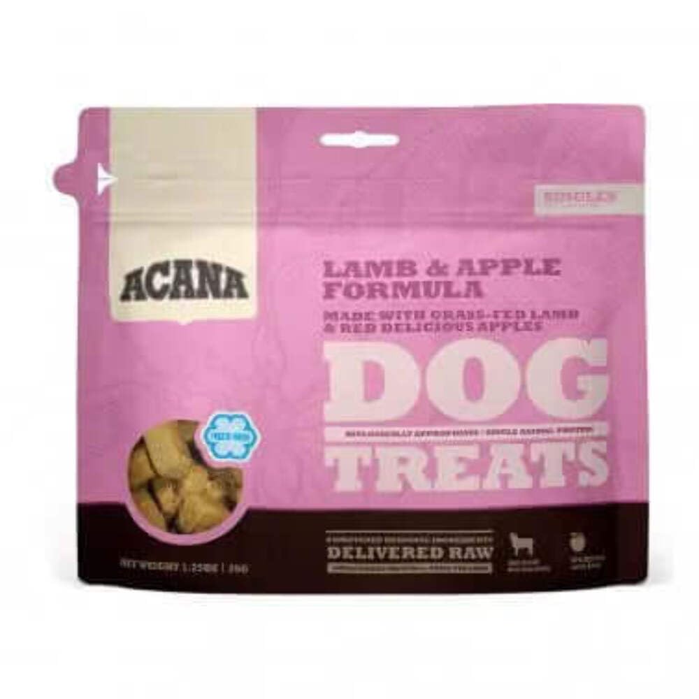 Singles Grain Free Dog Treats Limited Ingredients & Freeze-Dried Lamb & Apple Recipe 3.25oz Bag