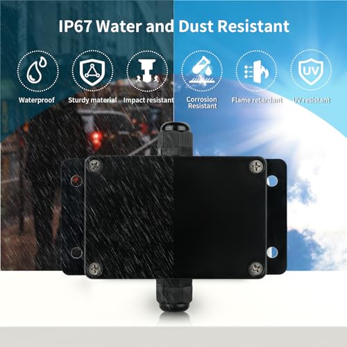 Ohayouu NEW1T1 Electrical Housing Box,Waterproof Ip68 1 In/1Out Electrical Junction Box thumb #1