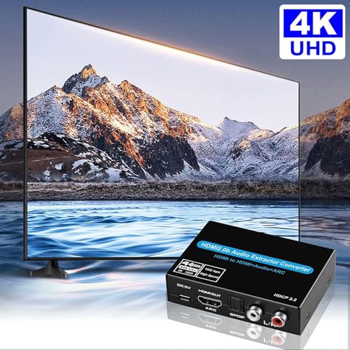 Image of MICROWARE 4K HDMI Audio Extractor - Optical TOSLINK + 5.1 /2CH & 3.5mm RCA Audio Converter
