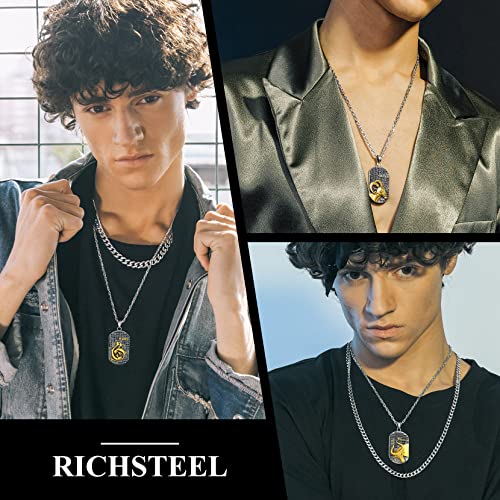 12 Constellations Dog Tag Pendant Necklace for Men Women Stainless Steel/18K Gold Plated Astrology Jewelry Zodiac Charm with Chain(with Gift Box)4