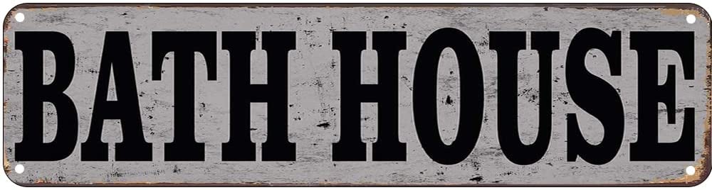 Bath House Retro Tin Signs Aluminum Metal Sign for Kitchen Home Garden Wall Bar Cafe Decor 4x16 Inch