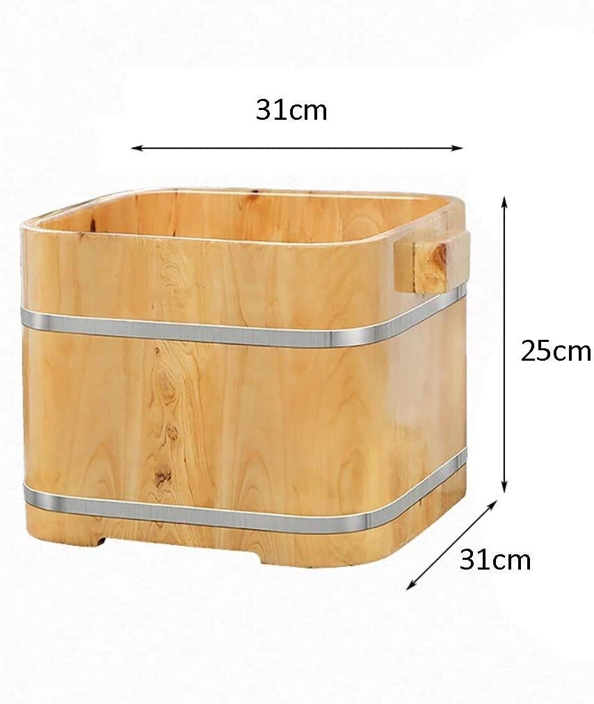 Secchio per pediluvio in legno Regalo per la casa Secchio per pediluvio in legno massello Secchio per pediluvio Vasca per pedicure Liscio e delicato Secchio per pedicure Salute Pediluvio Barile per