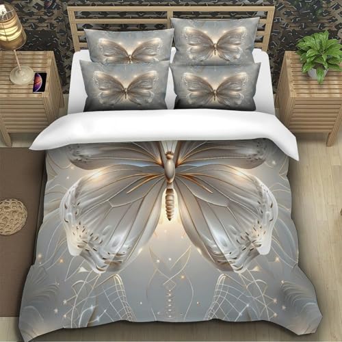 Parure de lit papillon en microfibre 135x200 housse de couette single