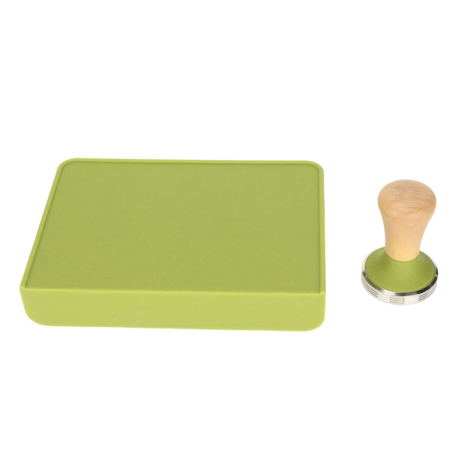Juego de Manipulación de café de Madera con Tapete de Silicona, Diseño Ergonómico para Amantes del café Expreso, Herramienta de Cocina de 570g (Manipulador de 58 mm/2,28 pulgadas)