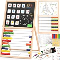 Magnetic Letters And Numbers, Abacus For Kids Math, Fridge Magnets Easel For Kids, Alphabet Magnets, Magnetic Alphabet Letters, Learning Educational Toys Gifts For 3 4 5 6 7 8+ Year Old Girls Boys