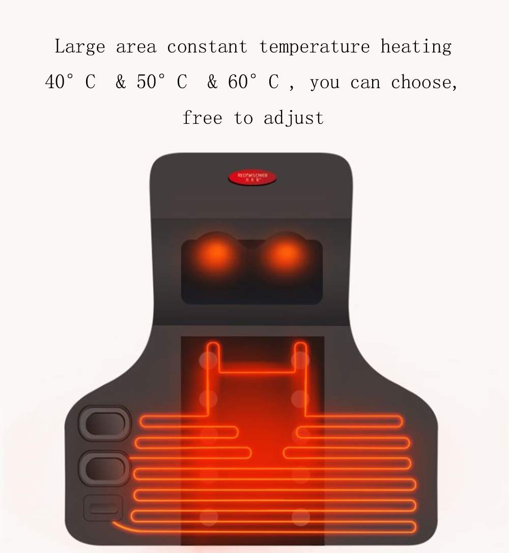 Cuscino massaggio risCaldato spalla e collo, cuscino massaggio riscaldamento (7 modi + 3 velocità + 10 magneti),Black,Intelligent