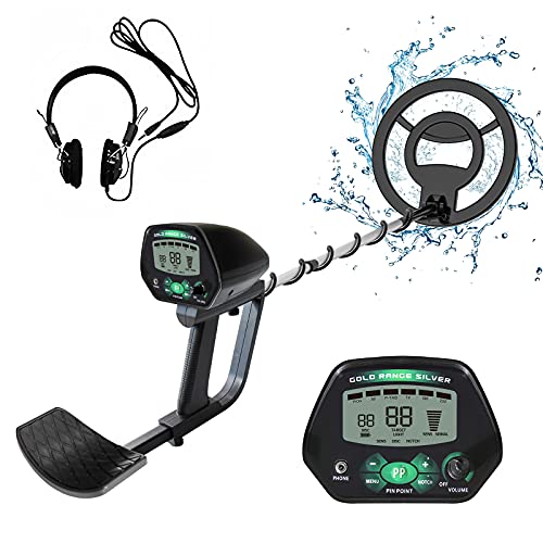 Weanas Metal Detector for Adults & Kids, High Accuracy IP68 Waterproof Metal Detector, All Metal & Disc & Notch & Pinpoint Modes, Adjustable Light w/ Headphones and 10'' Waterproof Search Coil