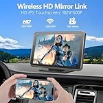 Portable Carplay Screen for Car, 7" Wireless Carplay & Android Auto with Bluetooth, HD Backup Camera, GPS Navigation, Siri, FM, AUX, Mirror Link for All Vehicles - Image 4