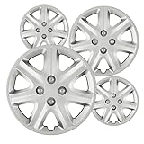 Fuel Rider 15 inch Silver ABS Hubcap Wheel Covers Compatible with 2003-2005 Honda Civic (Set of 4) Wheelcovers for 15 inch Standard Steel Wheels- Auto Tire Cover Replacement Exterior Cap Cover