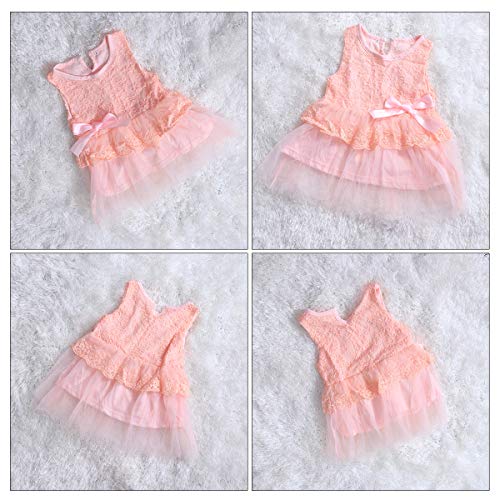 Vestido de tule sem mangas para bebês meninas tamanho 4 (rosa), rosa, L