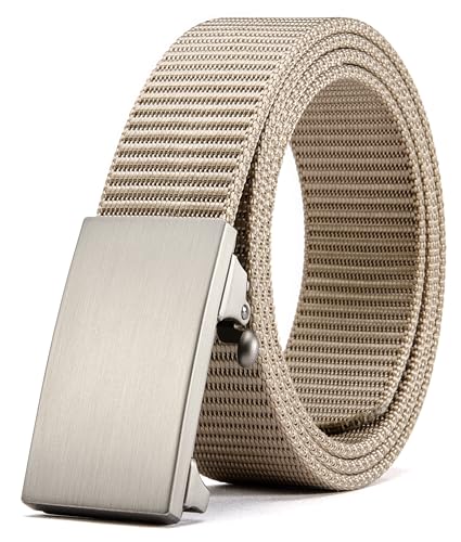 Image of CHAOREN Nylon Ratchet Belts for Men - Adjustable Web Belt - Automatic Slide Buckle for Casual Golf Work