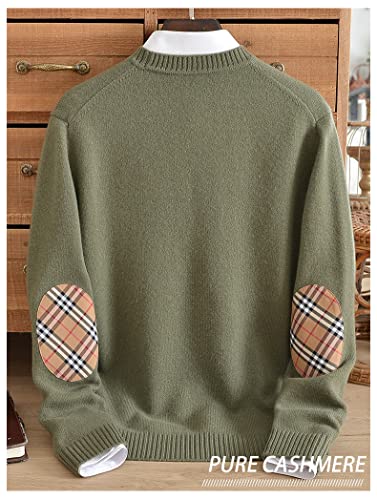 Alloaone Men Cashmere Sweater Solid Cashmere Round Neck Thickened Knitted Bottoming Sweater4